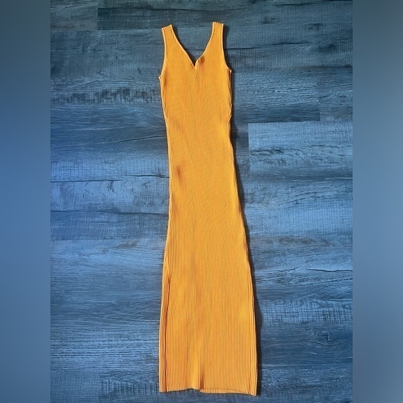 NWT! House Of Harlow Ribbed Midi Dress Flame Orange Small Key Ring Bodycon Sexy - Picture 5 of 5